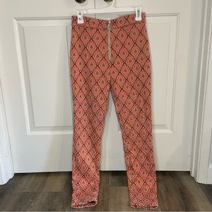 Urban Outfitters Orange Patterned Pants Size US 4